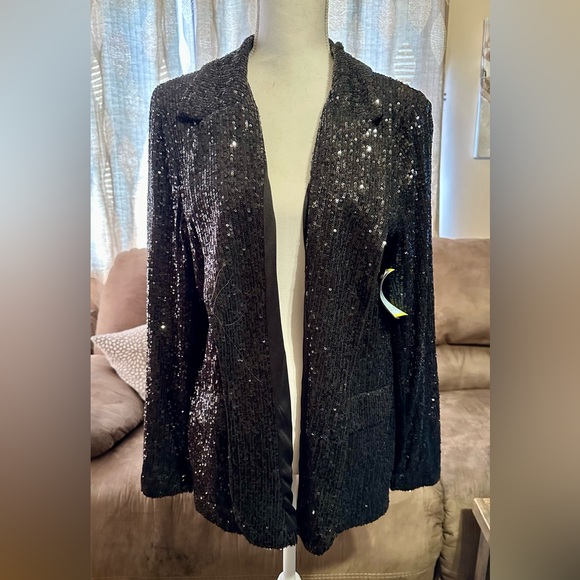Black Sequin Blazer - Picture 2 of 14